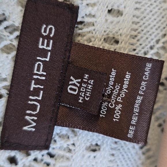 Multiples Cream Lace Button-Up Cardigan, Plus Size 0X - Picture 3 of 3